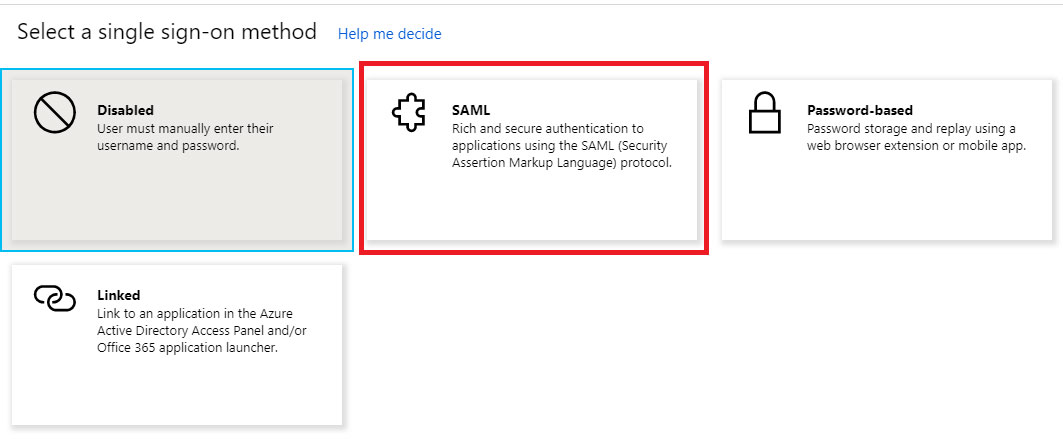 Configure SAML on the Application Step 1