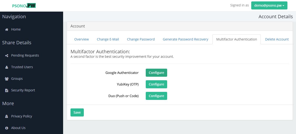 Step 4 click configure next to Google Authenticator