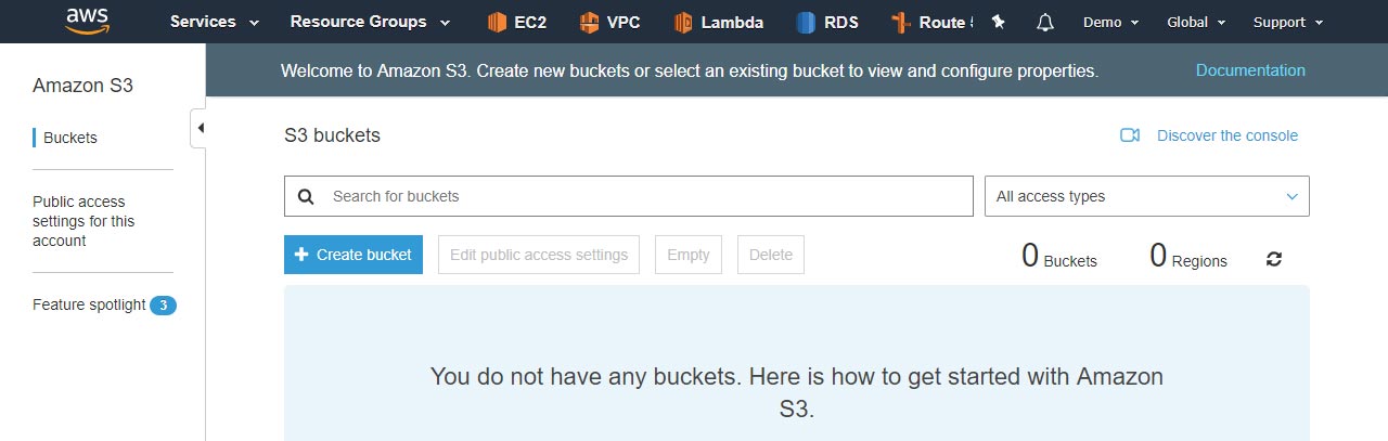 Step 3 Create bucket