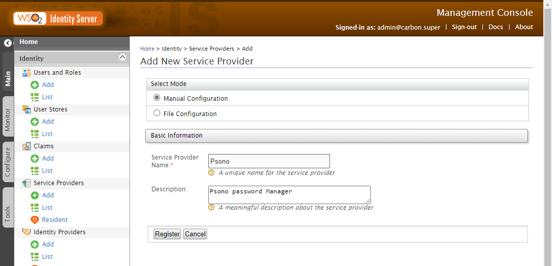 Name and describe Service provider