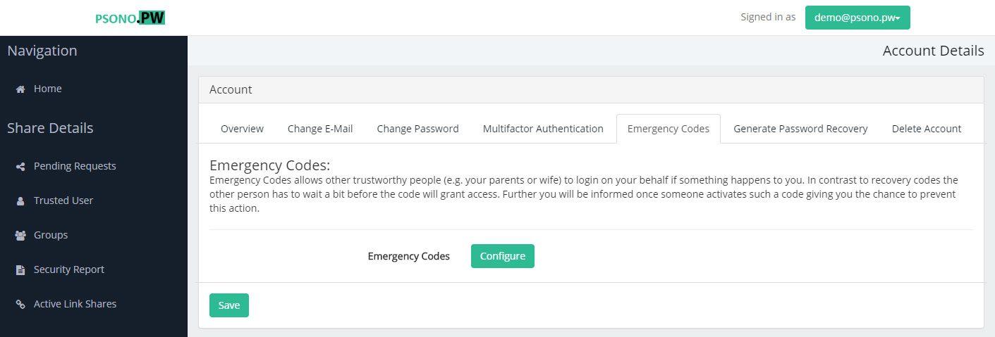 Step 3 Select emergency codes