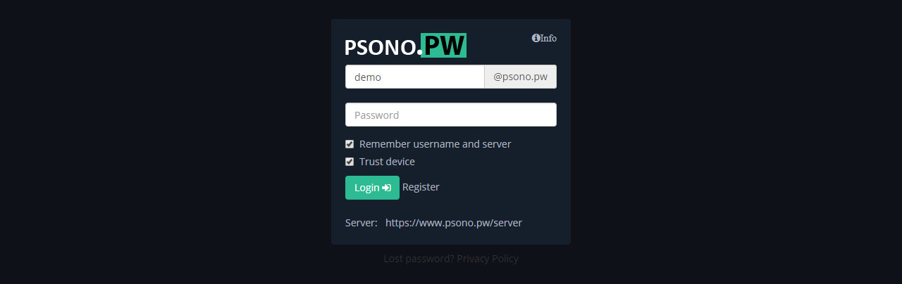 Step 13 Login to Psono