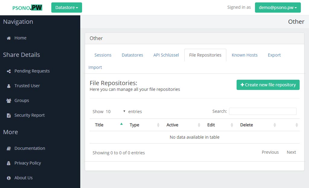 Step 15 Go to "File Repositories" and click "Create new file repository"