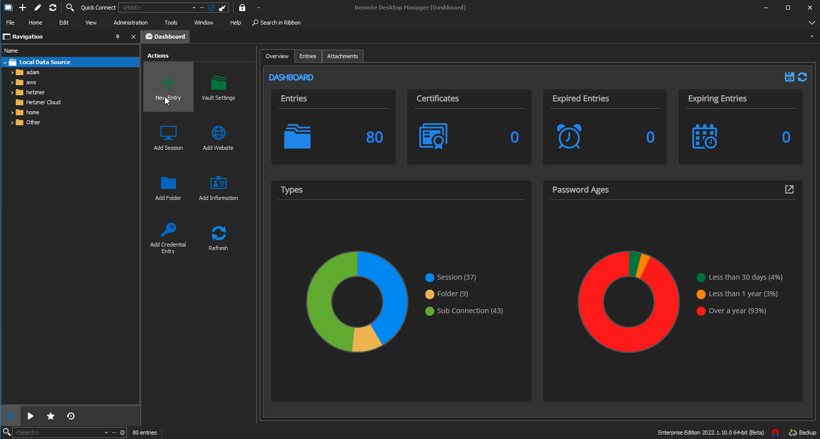 Step 1 Remote Desktop Manager New Entry